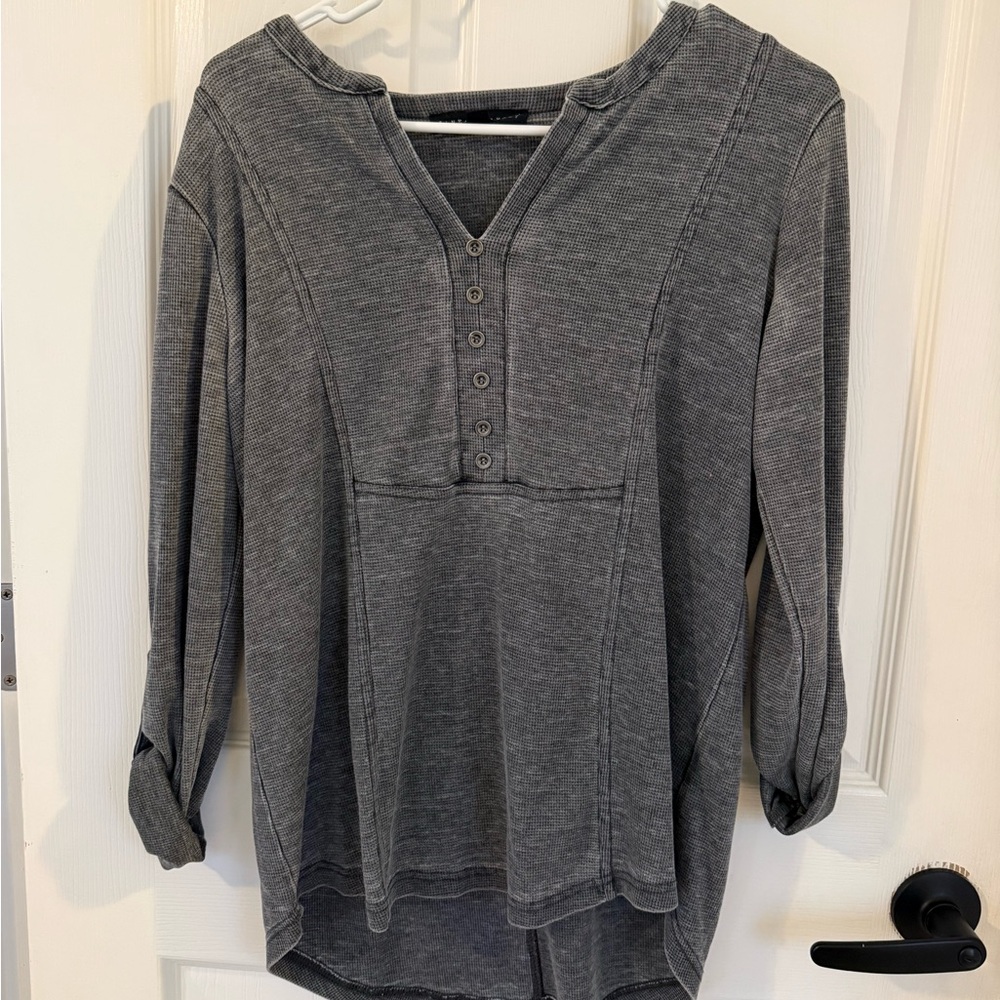 Gray 3/4 Sleeve Women's Top